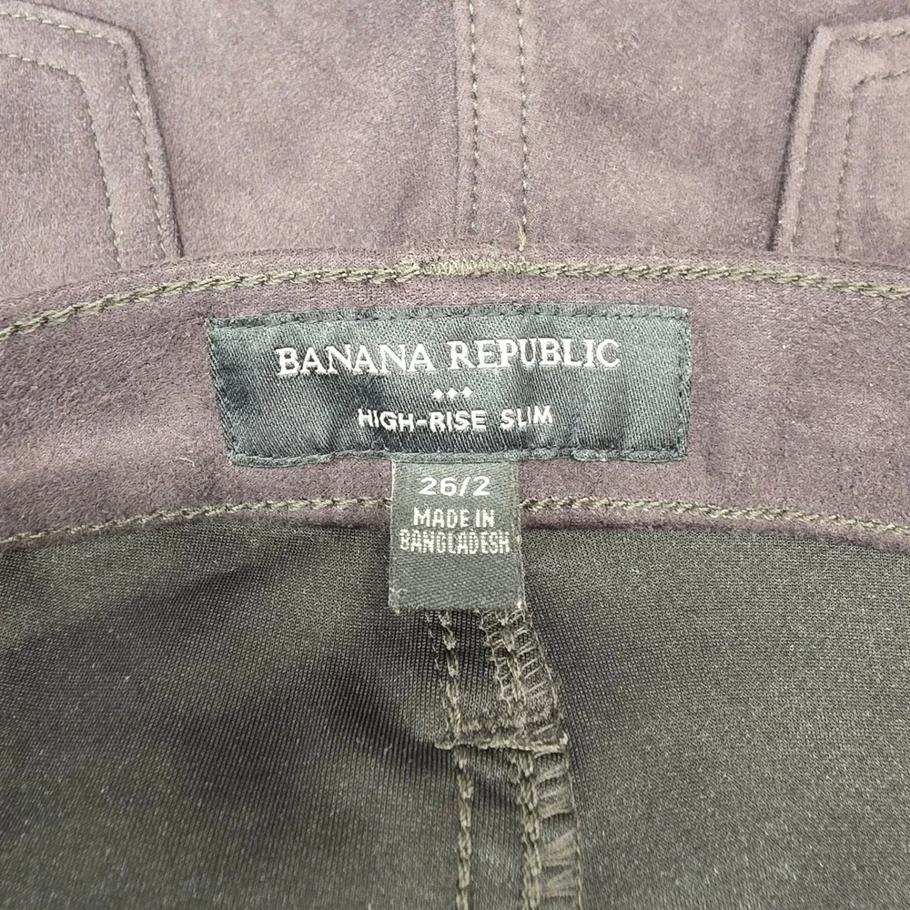 Banana Republic High‎ Rise Slim Faux Suede Pants Brown Women Size 26/2